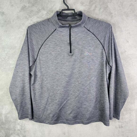 Mens Heather Gray Greg Norman Pullover Shirt 1/4 Zip Long Sleeve Mock Neck L - Picture 2 of 11